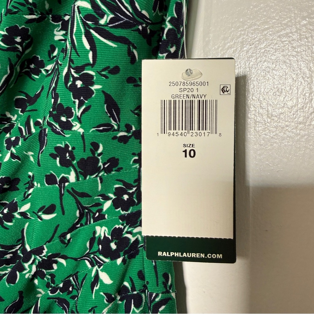 Lauren Ralph Lauren Green Floral Midi Dress Size 10 NWT - Picture 3 of 9